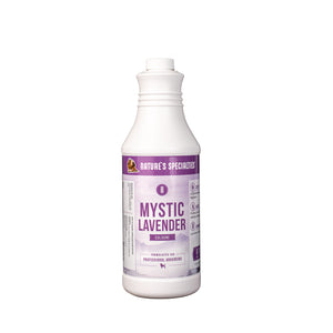 Nature's Specialties Mystic Lavender Cologne cat and dog cologne in 128 oz. gallon size white bottle.